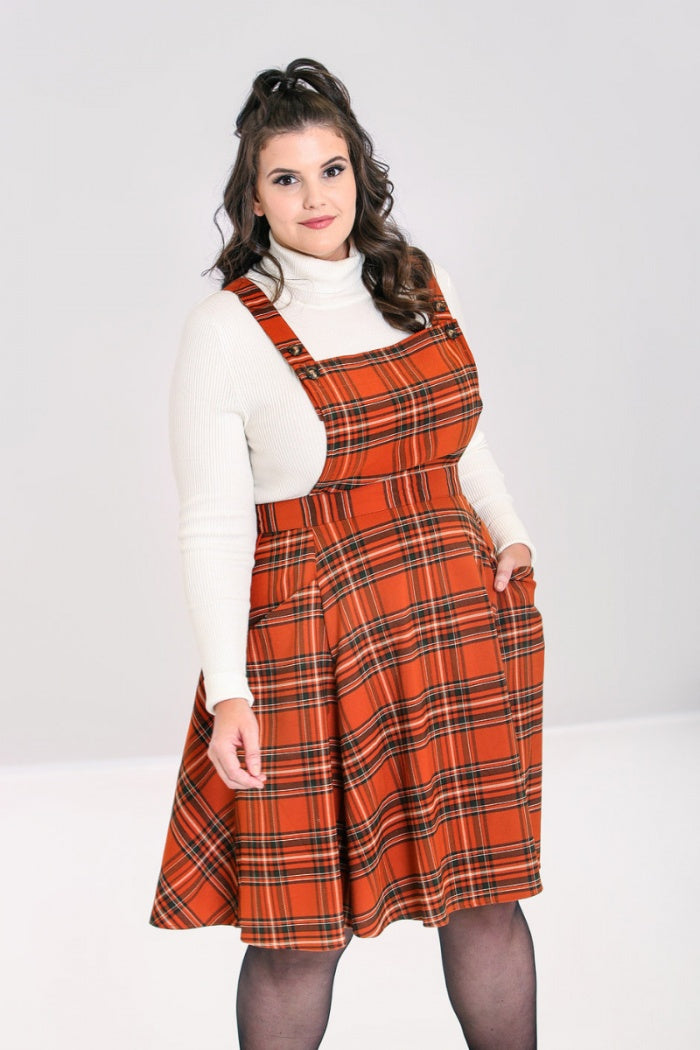 Pink sales tartan pinafore