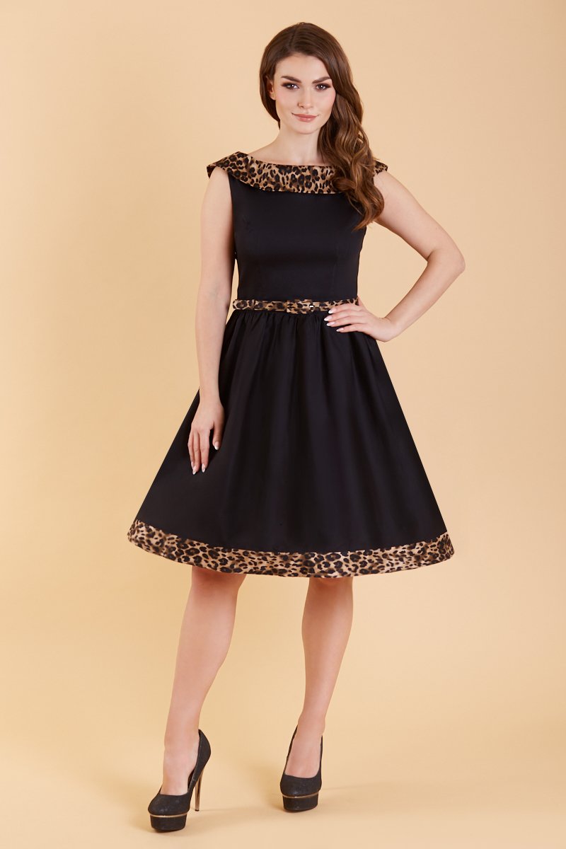 Cindy Retro Leopard Print Dress