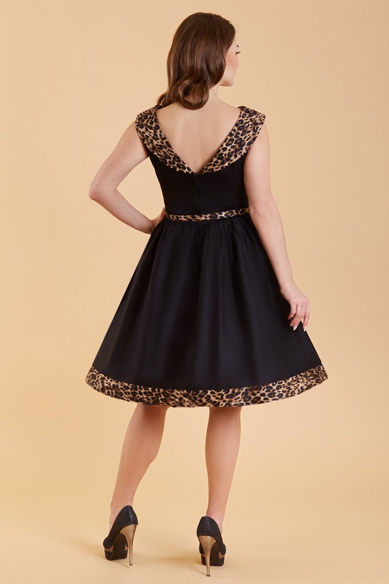 Cindy Retro Leopard Print Dress