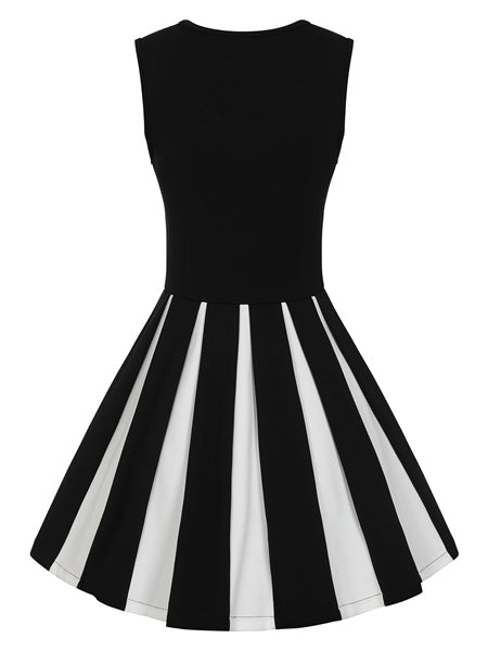 Black and white striped skater dress hotsell