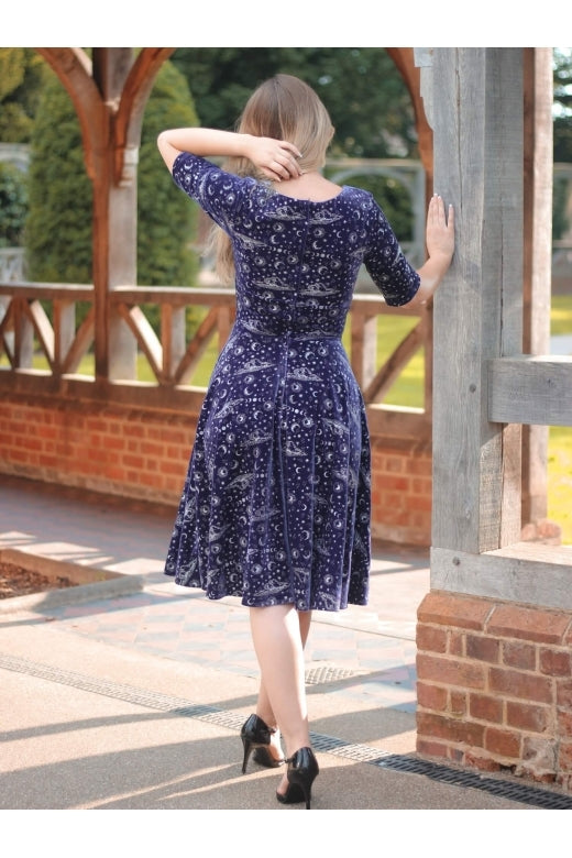 Collectif blue velvet on sale dress